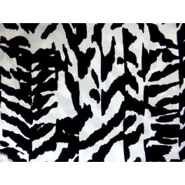 TISSU COTON IMPRIME ZEBRE NOIR FOND BLANC A0086