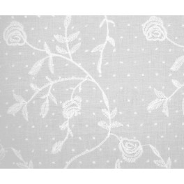 TISSU COTON BRODÉ BLANC A0141