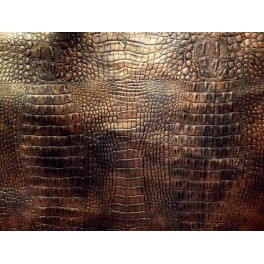 Simili cuir croco marron - 145 cm